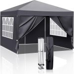 10x10 Pop Up Canopy Tent with Sidewalls, Outdoor Gazebo Canopy Tent, Patio Event Tents Outdoor Commercial Canopy for Parties (Gray)